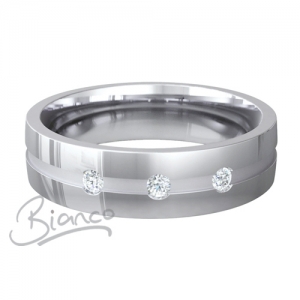 Patterned Designer White Gold Wedding Ring - Belleza